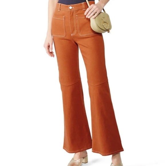 SEE BY CHLOÉ - Contrast stitch flared pamts, in Orange, 34 fr - Picture 2 of 5